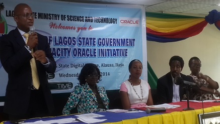 Picture: Mr Adebayo Sanni, country managing director of Oracle Nigeria addressed Lagos State Government officials and guests at the official launch of Lagos State Government Human Capacity Oracle Initiative